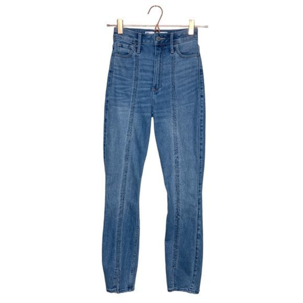 Hollister 00 R 23 X‎ 27 Curvy Ultra High Rise Skinny Crop Ankle Front Seam Jeans